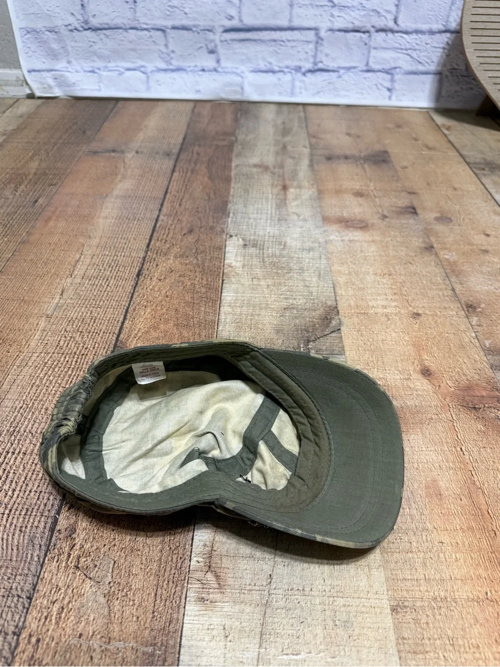 Camo Cadet Hat Cap Beaded Cross Patch Military Style Women's One Size Women's ca